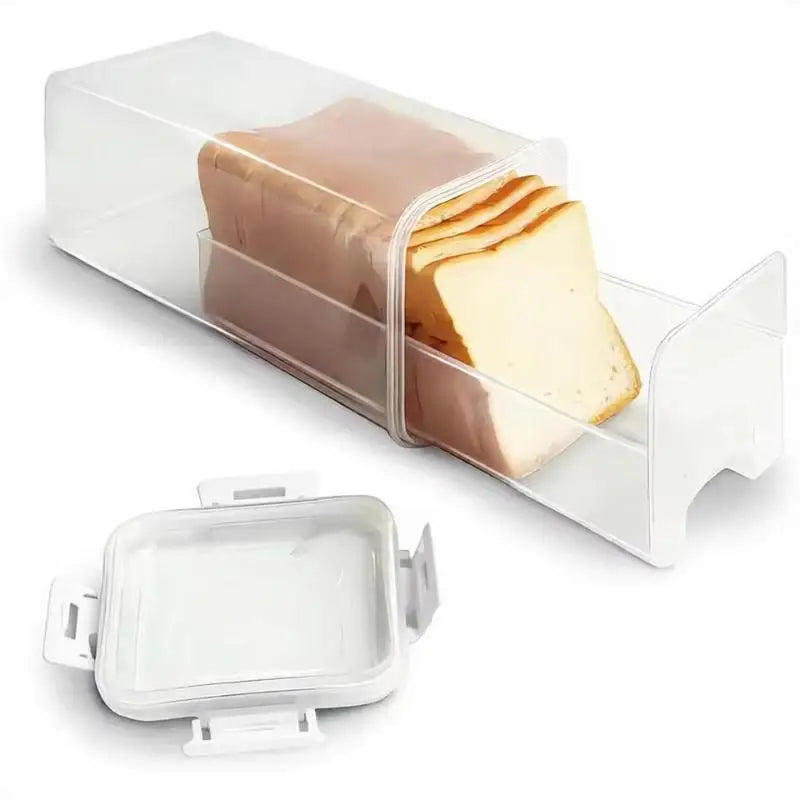 Bread Loaf Container Clear Airtight Box Lid Sandwich Holder Homemade Qme White With drawers