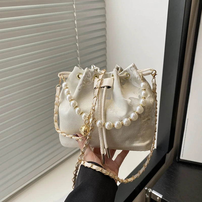 New Chinese Style Fine Embroidery Ladies Handbags Fashion Shoulder Bag Daily Party Tote Handbag For Women Qme