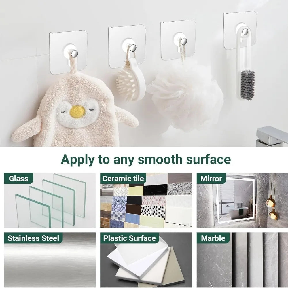 5-50PCS Adhesive Hook No Punching Photo Frame Painting Wall Nail Waterproof Kitchen Bathroom Screw Hook Bathroom Wall Organizer Qme