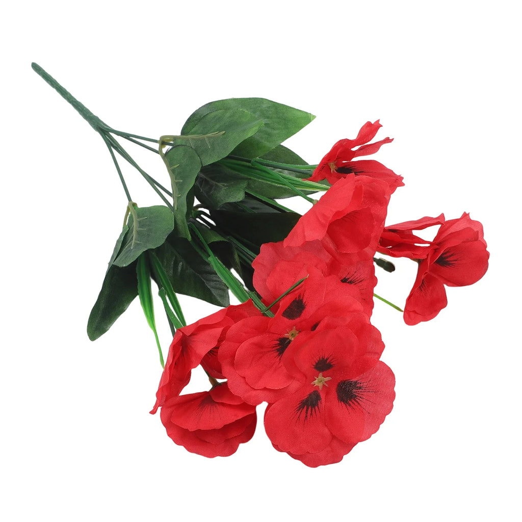 1 Pc Artificial Pansy Flowers Fake Flower For Wedding Party Home Plant Bunch Balcony Decoration Artificial Flowers Qme