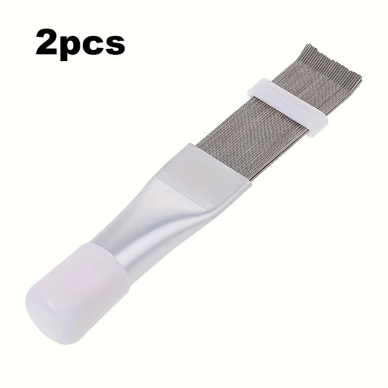 1Pc Stainless Steel Fin Comb Brush Straightener Cleaner Evaporator For Air Conditioner Blade Cooling Effective Cleaning Tool Qme 2PCS