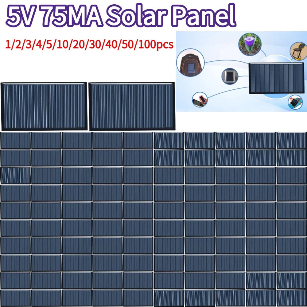 80x45mm 5V 75mA Zonnepaneel Drop Lijmraad DIY Zonne-Silicium Panelen Raad Polykristalline Tuin Licht Macht Accessoires Qme