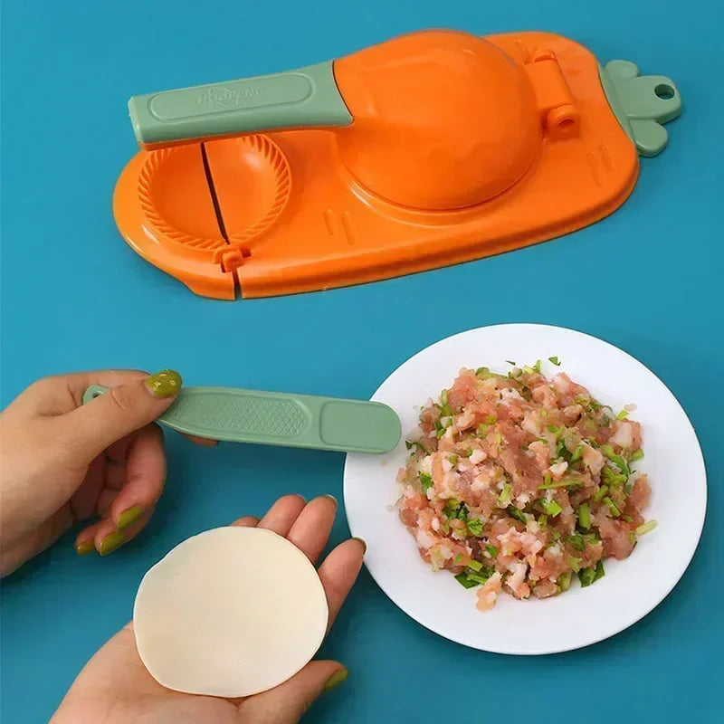 2 In 1 DIY Dumpling Wrapper Artifact Plastic Manual Wrapper Making Mold Dough Pressing Tool Baking Pastry Dumpling Maker Gadget Qme
