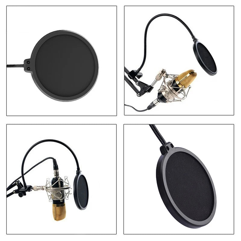 Double Layer Studio Microphone Flexible Wind Screen Sound Filter Qme