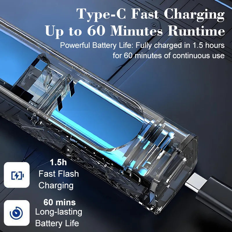 Nose Hair Trimmer Rechargeable Digital Display Clean Nostrils Electric Qme
