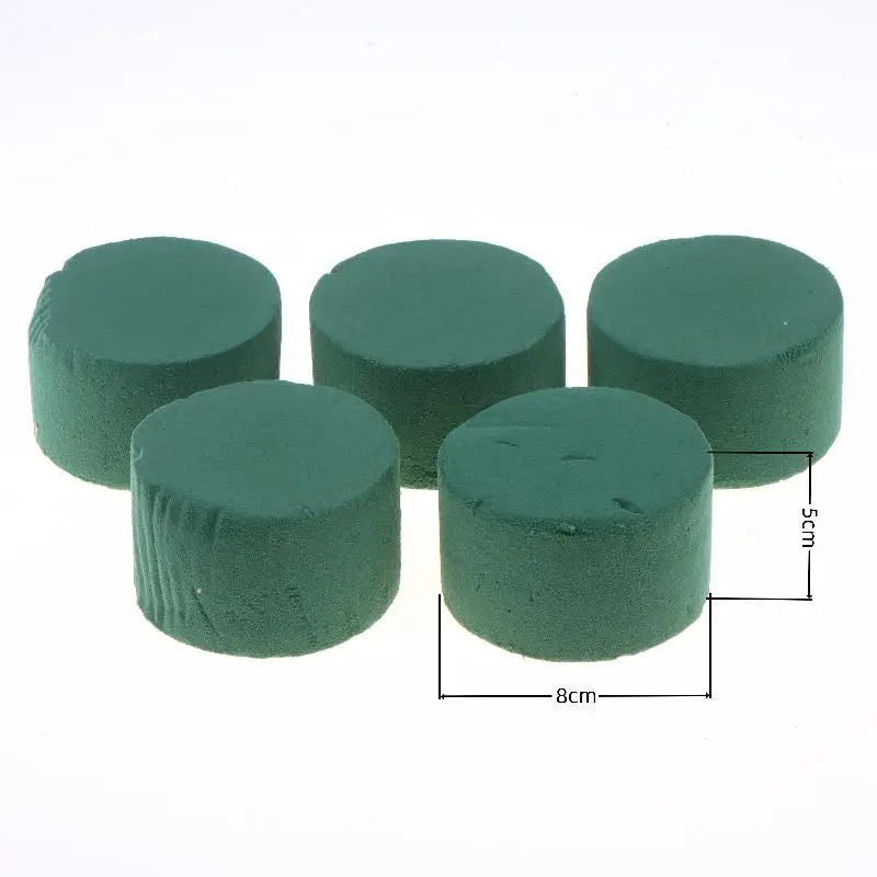 5/10Pcs DIY Fresh Artificial Flowers Wet Dry Florist Foam Bricks Green Round Floral Foam Blocks Wedding Praty Flower Decor Qme 8x8x5cm 5pcs