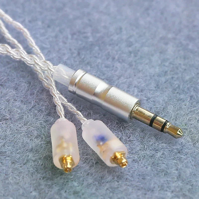 Hifi Earphone Upgrade Cable MMCX 1 2m Silver Plated Core IE200 IE300 Qme