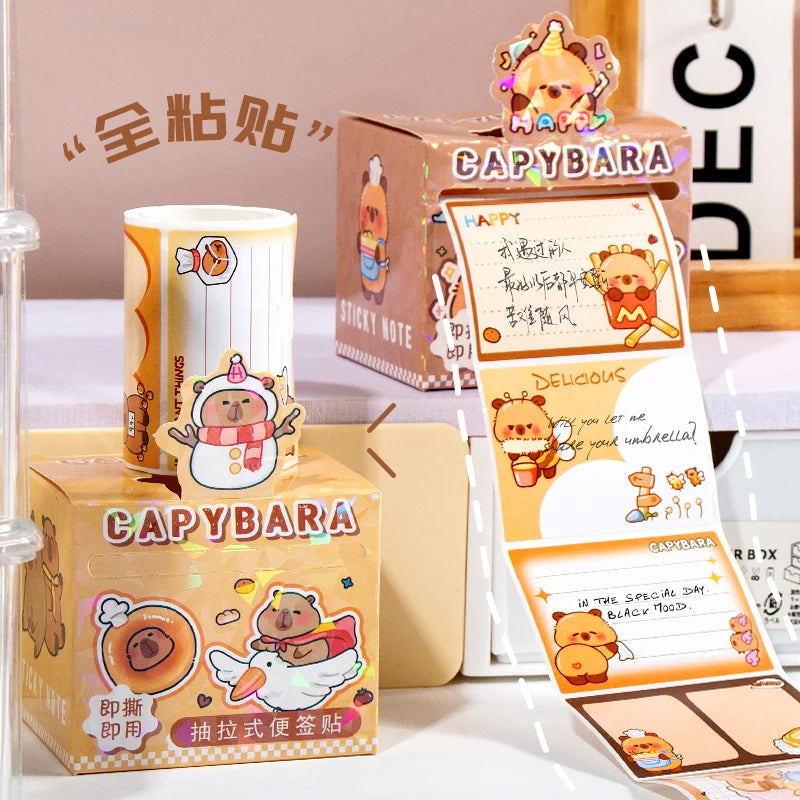 40 Sheets/Bag Cute Capybara Pull Tab Notes for DIY Scrapbooking, Meeting Memo, Schedule Reminder, File Management, Study Office Qme