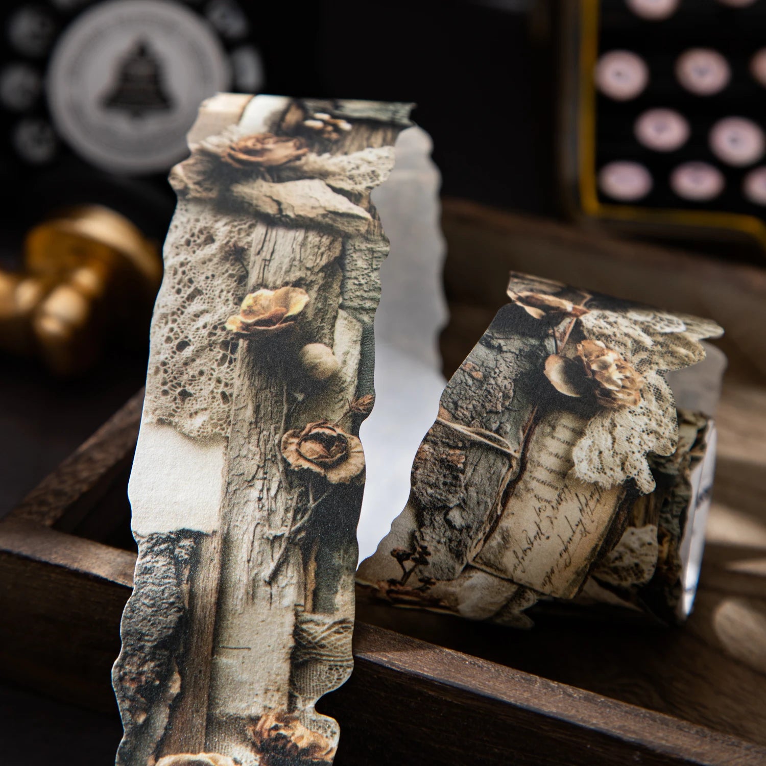 1 Roll Vintage Lace Theme Tape for Background Decoration Scrapbook DIY Collage Phone Case Notebook Decoration Qme