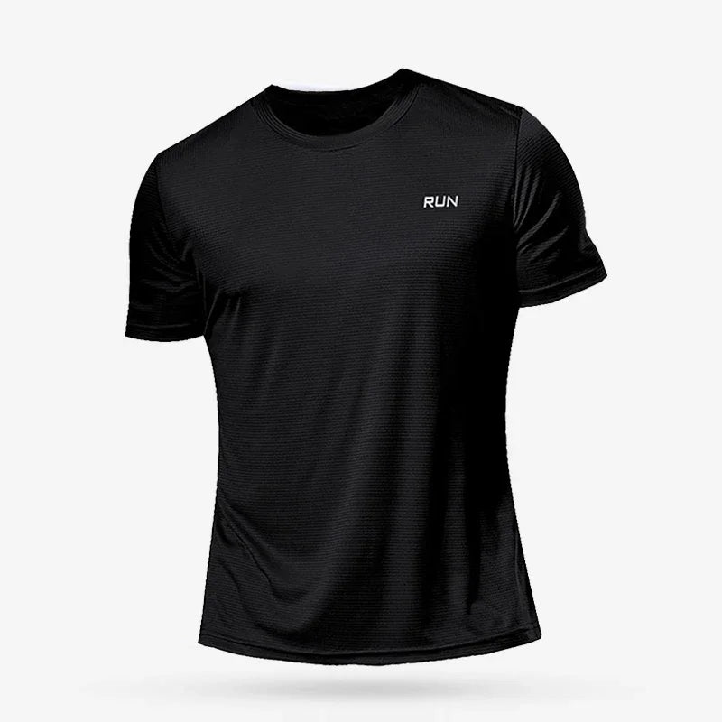 Men's Quick Dry Short Sleeve Gym Running Moisture Wicking Round Neck T-Shirt Training Fitness Tops Oversized T-Shirt Jersey Qme BK XL