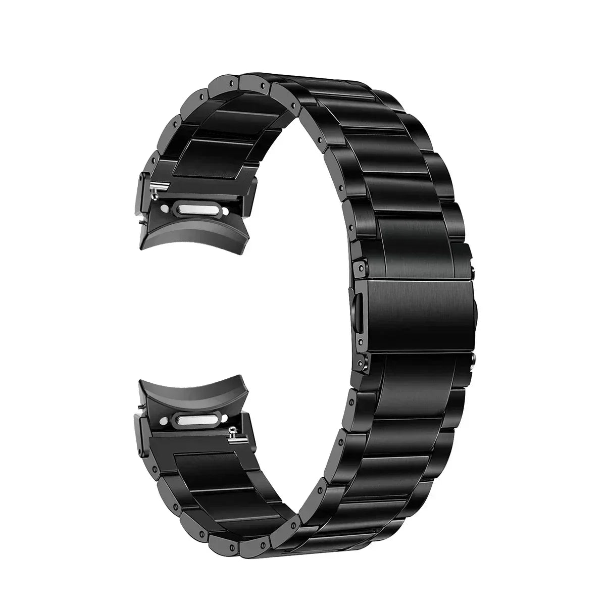 Titanium Stainless Steel Strap for Samsung Galaxy Watch 6 Classic 43 47mm 40/44mm Band for Galaxy Watch 6 5 4 No Gaps Wristband Qme Black 20mm Universal