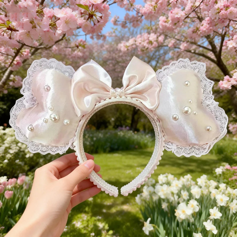 Mickey Mouse Heart Ear Headands Women Adult Cosplay Valentine's Day Hairband For Girls Park Travel Photography Hair Accessory Qme