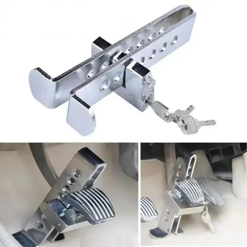 Car Anti-Theft Lock Steering Wheel & Brake Pedal Clutch Lock Safety Door Lock Interior Protection for Vehicle Security Qme