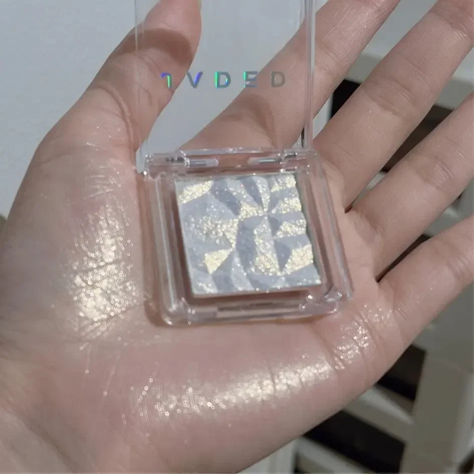 Diamond Highlighter Powder Palette Clear Brighten Face Contour Polarized Pink Glitter Eye Makeup HighGloss Pearl Shiny Eyeshadow Qme