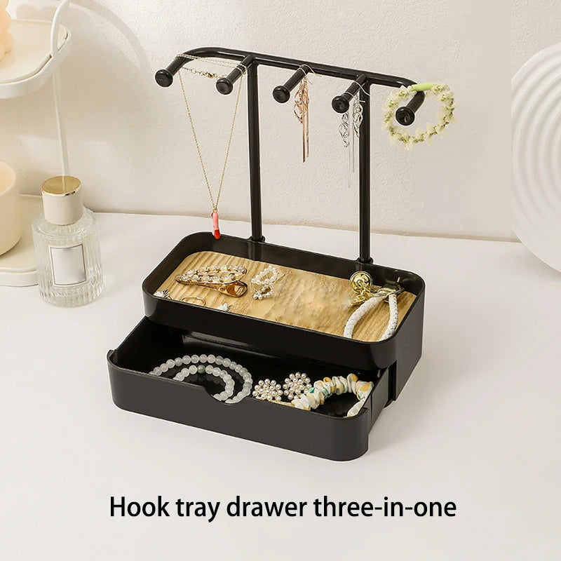 Jewelry Storage Rack Wooden Base Bracelet Rings Holder Fashion Qme