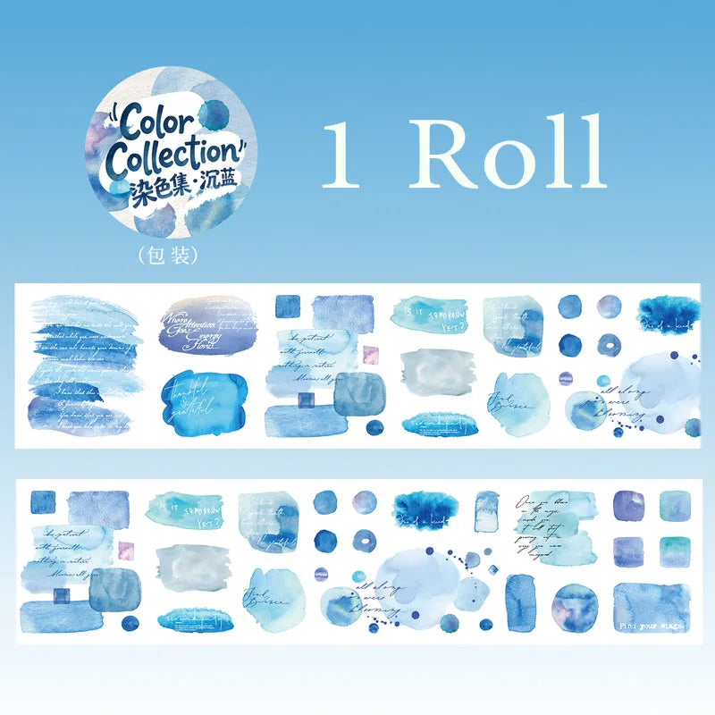 Watercolor Blotch Washi Tape, Background Base Tape for Journal Collage, Beginner-Friendly Stationery & Great Gift Pick Qme A