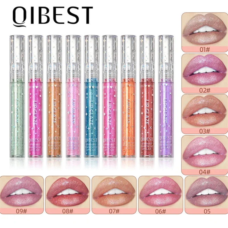 15 Colors Glitter Liquid Lipglaze Tint Laser Holographic Lipsticks Cosmetics Shiny Pigment Waterproof Makeup Women Lipglosses Qme