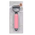 Professional Universal Double Sided Stainless Steel Pet Detangling Qme pink-small-11 teeth