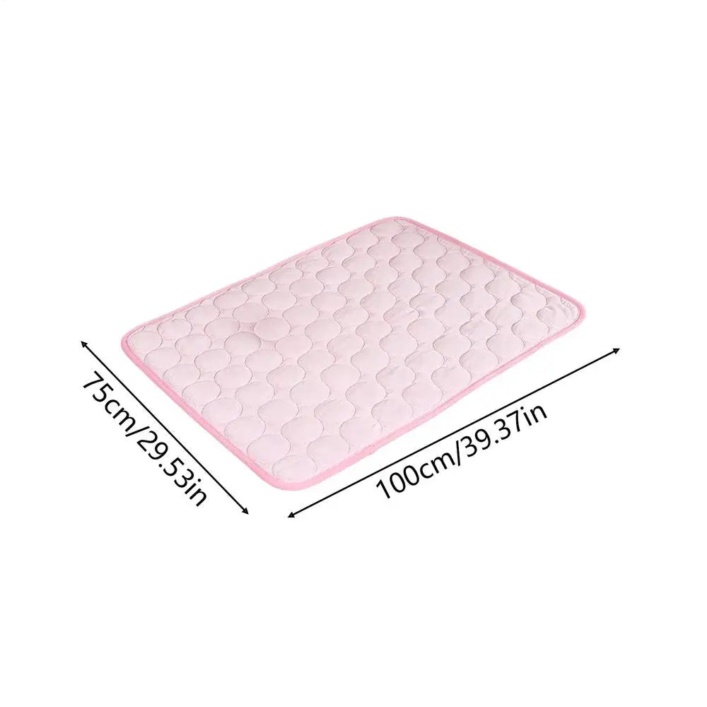 Dog Cooling Mat Washable Sleeping Rug 100x75cm Self Cooling Pet Mat For Small Medium Large Dog Kitten Crate Kennel Floor Sofa Qme Pink China Mainland