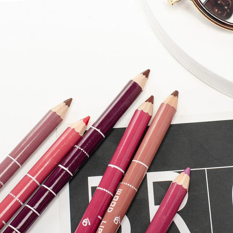28-Colors Waterproof Lip Liner Matte Nuede Red Long Lasting Makeup Pens Non-stick Cup Lipstick Women Party Makeup Lip Cosmetics Qme