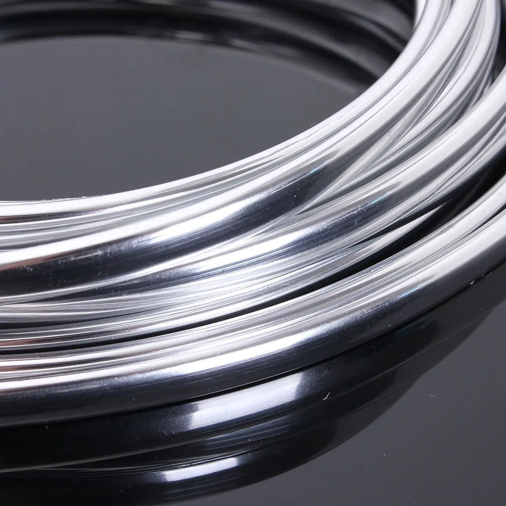 6m Car Door Chrome Molding Trim Strip Edge Scratch Guard Protector Cover Strip Roll Chrome Styling Molding Trim Strip Qme
