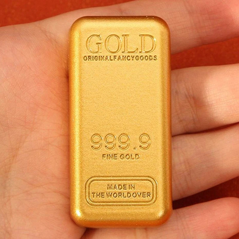 Home Decor Fake Gold Bar Simulated Golden Brick Movie Prop Novelty Qme