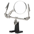 3rd Hand Helping Tool 5X Magnifying Glass Jewelry Accessory Magnifier With 2 Clamps Qme as show