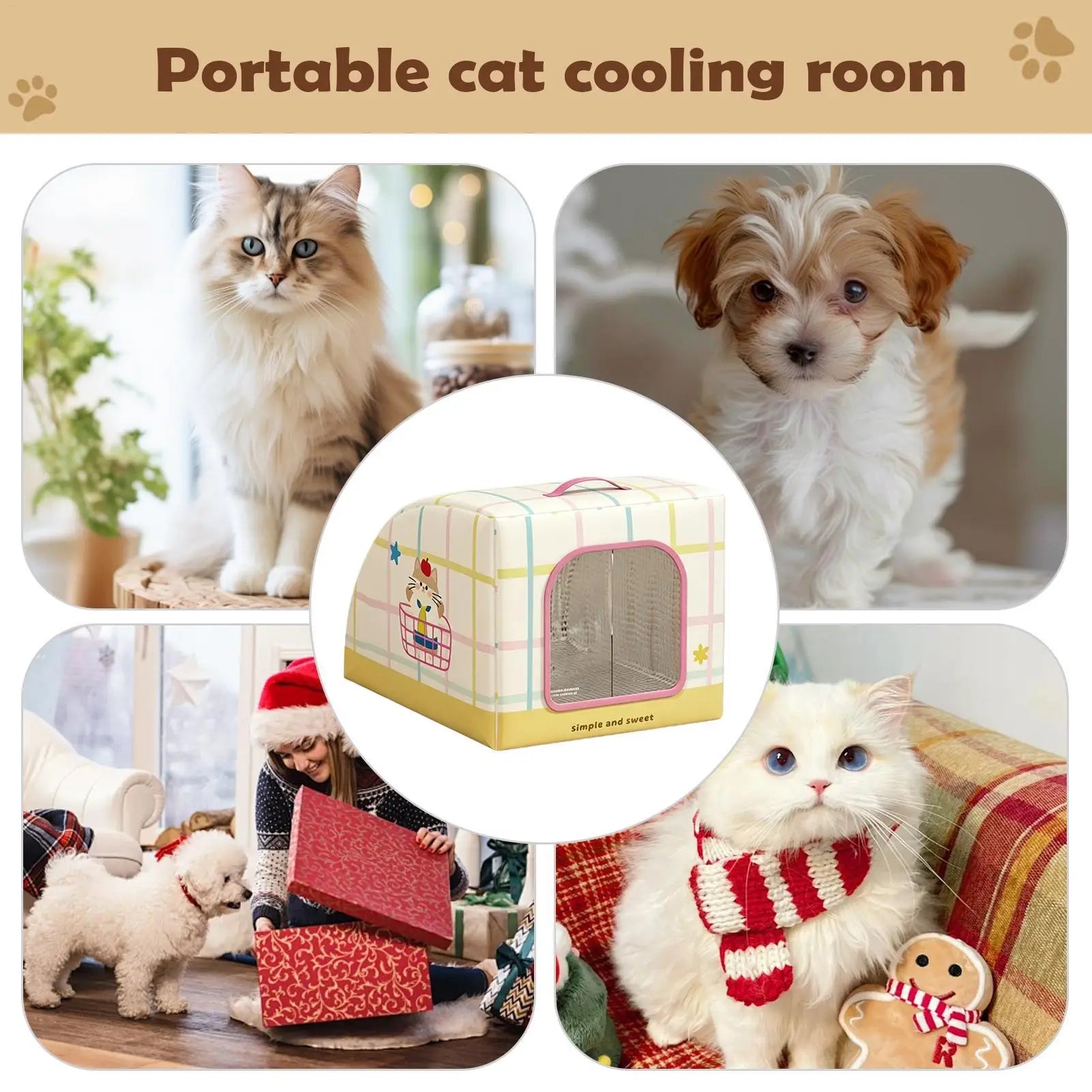 Insulated Cat House Insulated Portable Bed With Handle Indoor Cat House For Stray Pets Bedroom Living Room Balconies Courtyards Qme