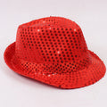 Stage Performance Sequined Hip-hop Hat Children's Day Dance Jazz Men Qme 54cm Red