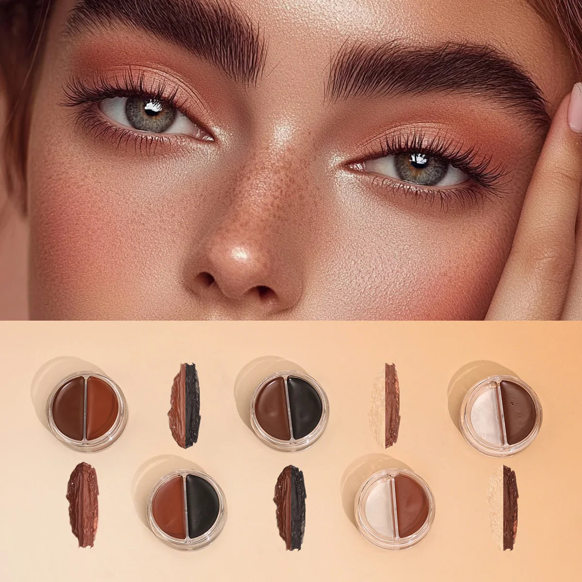 Eyelash Eyebrow Dye Tint Kit 2 in 1 Waterproof Fast Dye Brow Enhance Long Lasting Black Brown Eyebrow Cosmetics Qme