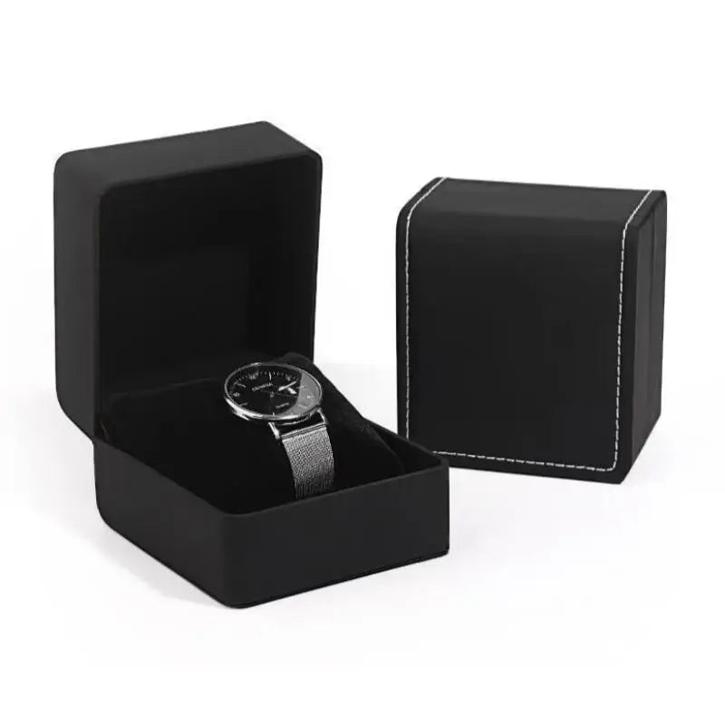 1/2/3Pcs Black Square Single Watch Gift Box With Pillow PU Leather Wristwatch Display Case Organizer For Men Qme