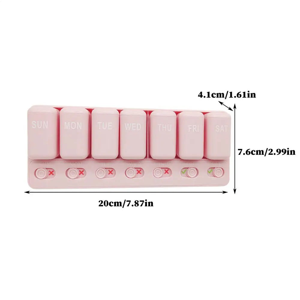 Medicine Pill Organizer 7 Day Travel Case Portable Box Container Qme Pink China Mainland