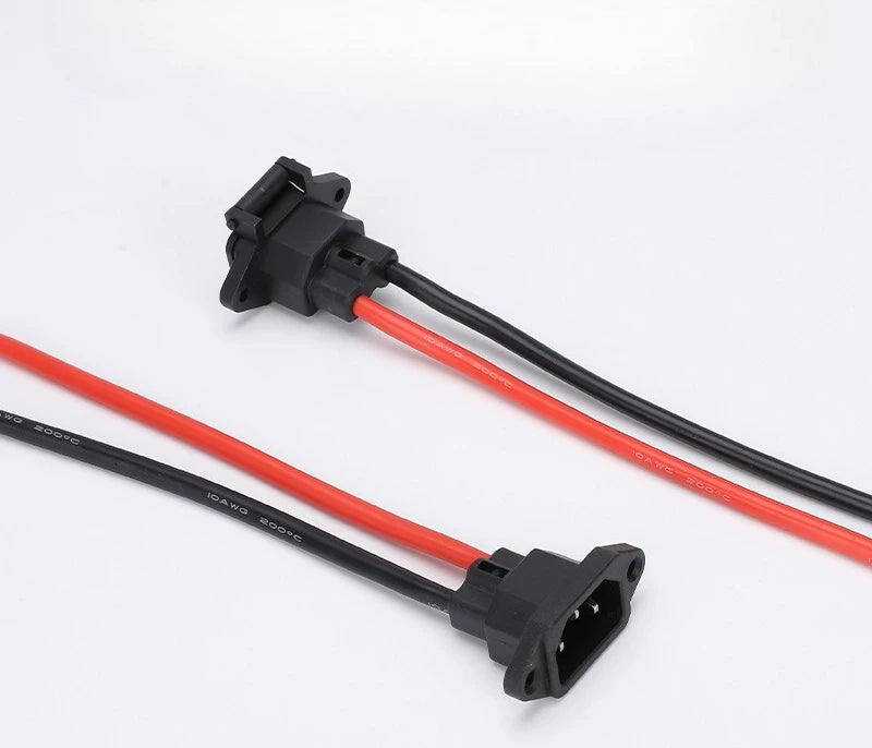 2pcs Electric vehicle lithium battery charging port product socket with cable AC power plug Qme