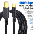 USB C to USB B Printer Cable Universal High Speed Data Transfer Cord Canon Epson HP Samsung Dell Printer Scanner Office Equipmen Qme black 2m