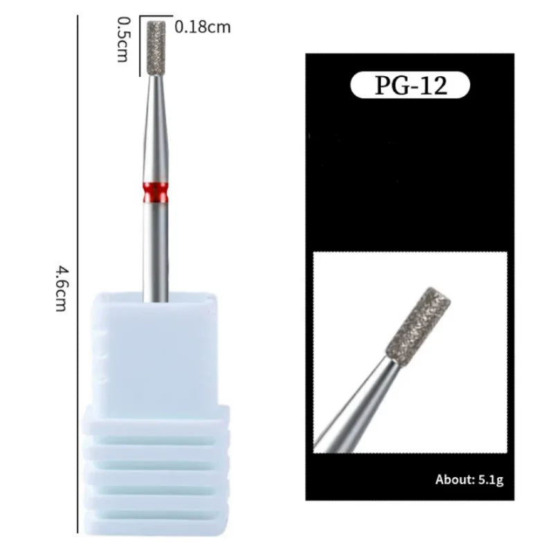 Nail Art Diamond Drill Polishing Head Sanding Acrylic Gel Remove Electric Manicure Drill Machine Replacement Gringing Heads Qme PG-12