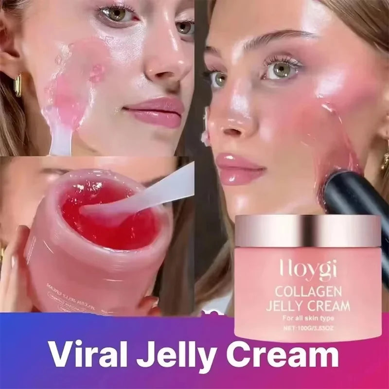 100g Jelly Face Cream Collagen Soft SPA Nourishing Moisturize Face Shrinks Pores Remove Comedones Jelly Essence Korean Skin Care Qme 1pc