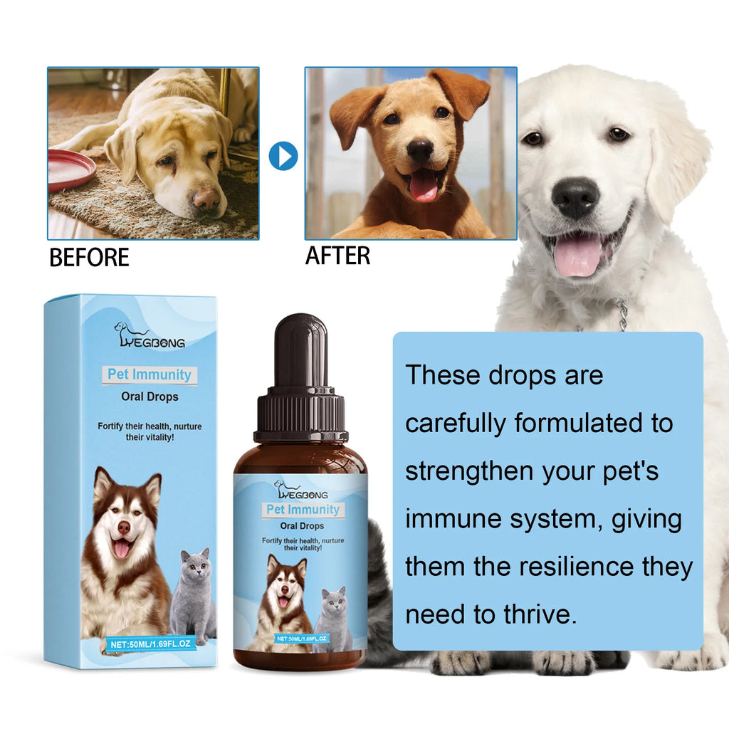 Yegbong Pet Health Drops Cats Dogs Balanced Nutrition Enhance Puppy Kitten Disease Immunity Multi Vitamin Pet Health Supplements Qme