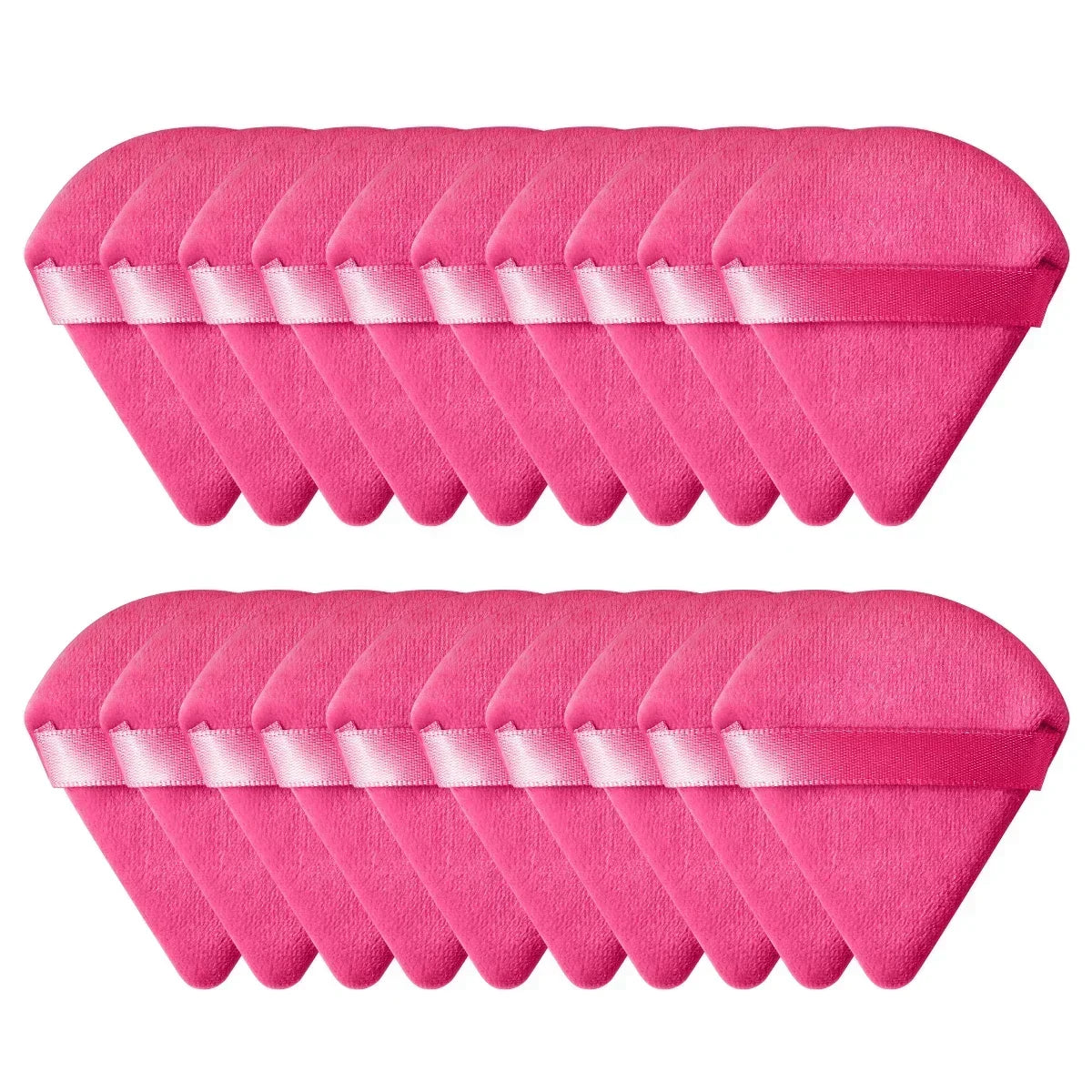 Triangle Velvet Powder Puff Wet Dry Loose Powder Liquid Cosmetic Soft Plush Powder Puff Makeup Foundation Washable Makeup Tool Qme 20PCS-rose red