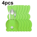 4Pcs felt tableware rack bag, creative Easter thickened felt cute rabbit tableware knife and fork storage party table decoration Qme 4pcs Green 15x8cm