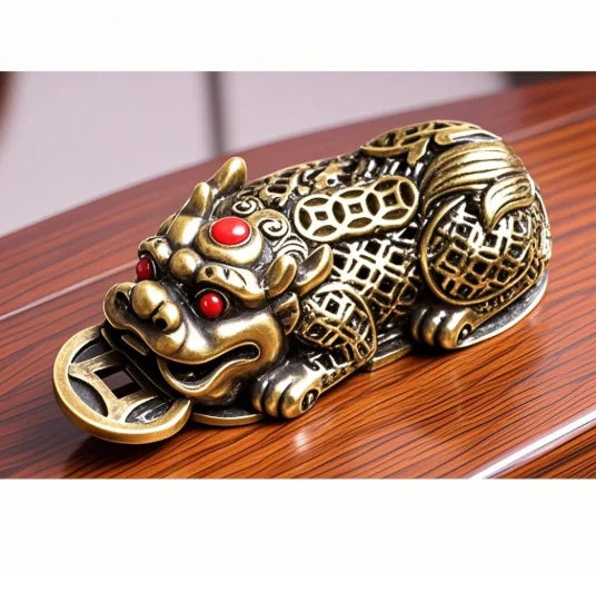 Animal Pixiu Coin Charms Pendant Statue Ornament Chinese Miniature Qme