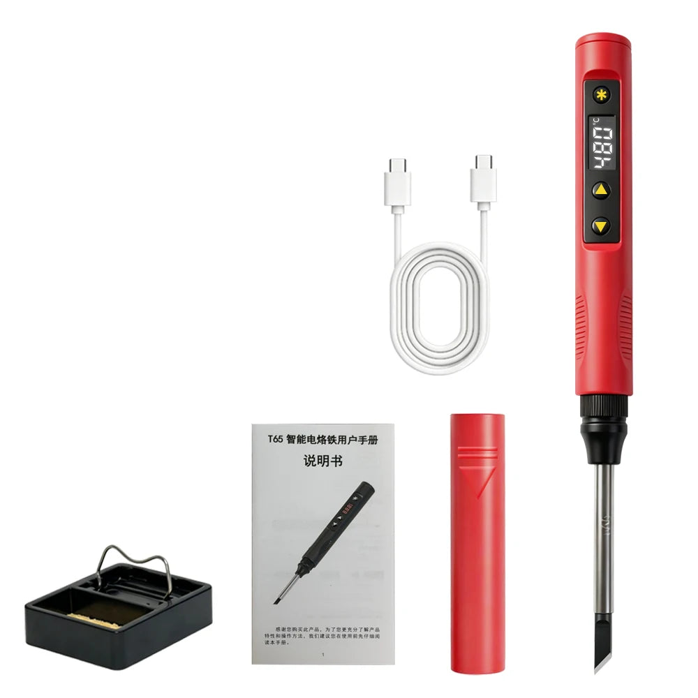 T12 Series T65 Digital Electric USB Soldering Iron Mini Smart Qme T65-RED1