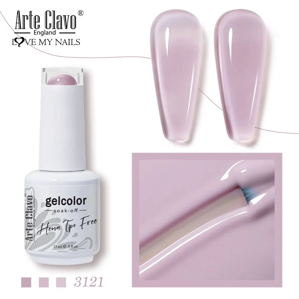 Arte Clavo Jelly Series Semi-transparent Light Pink Peach Gel Nail