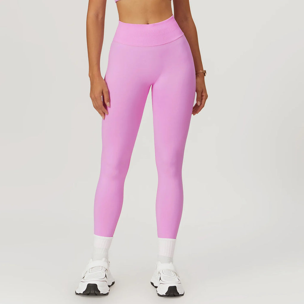 A Scrunch Butt Women Yoga Pants Seamless Sports Leggings High Waist Gym Fitness Tights Quick Drying Workout Pants Qme Pink purple M