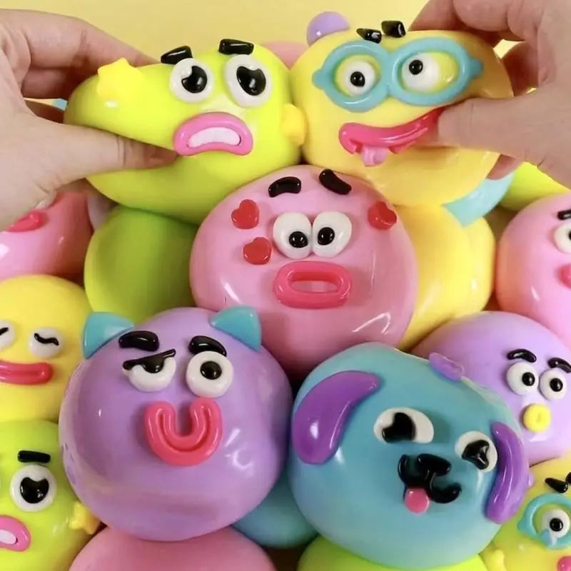 Stress Relief Squeeze Toy Cute Dog Face Swap Slow Rising Soft Qme