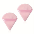 Triangular Makeup Sponge, Setting Powder Puff, Fan-Shaped Powder Puff, Finger Pad Powder Puff, Reusable Soft Plush Powder Puff Qme Pink