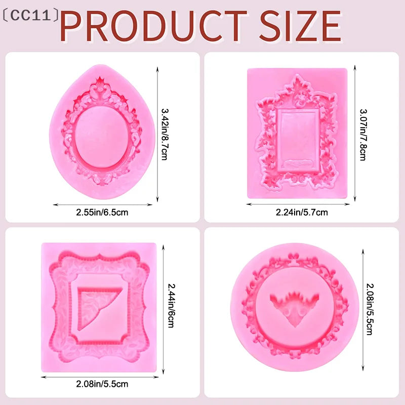 CC114Pcs Silicone Frame Molds Chocolate Mini Air Dry Clay Polymer Qme