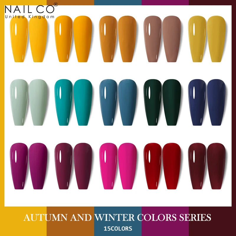 NAILCO Plum Gel Nail Polish Matte Coat Autumn Winter Semi Permanent Qme
