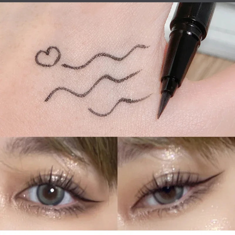 Waterproof Eyeliner Pencils Professional Fast Dry Smooth Eyes Brown Black Color Pigments Liquid Eye Liner Pen Make Up Tools Qme