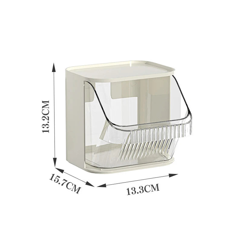 Clear Compartment Storage Box Bag Container Coffee Organizer Display Qme C