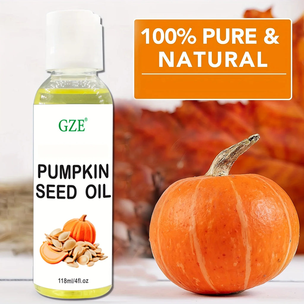 GZE Pumpkin Seed Carrier Oil Organic Pure Natural Cold Pressed Unrefined Oil for Skin, Hair, Body Qme